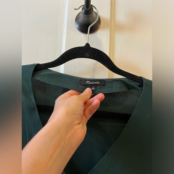 Madewell Womens Spruce Green Button Front Long Sleeve Novel shirt Mini Dress S - Picture 3 of 8